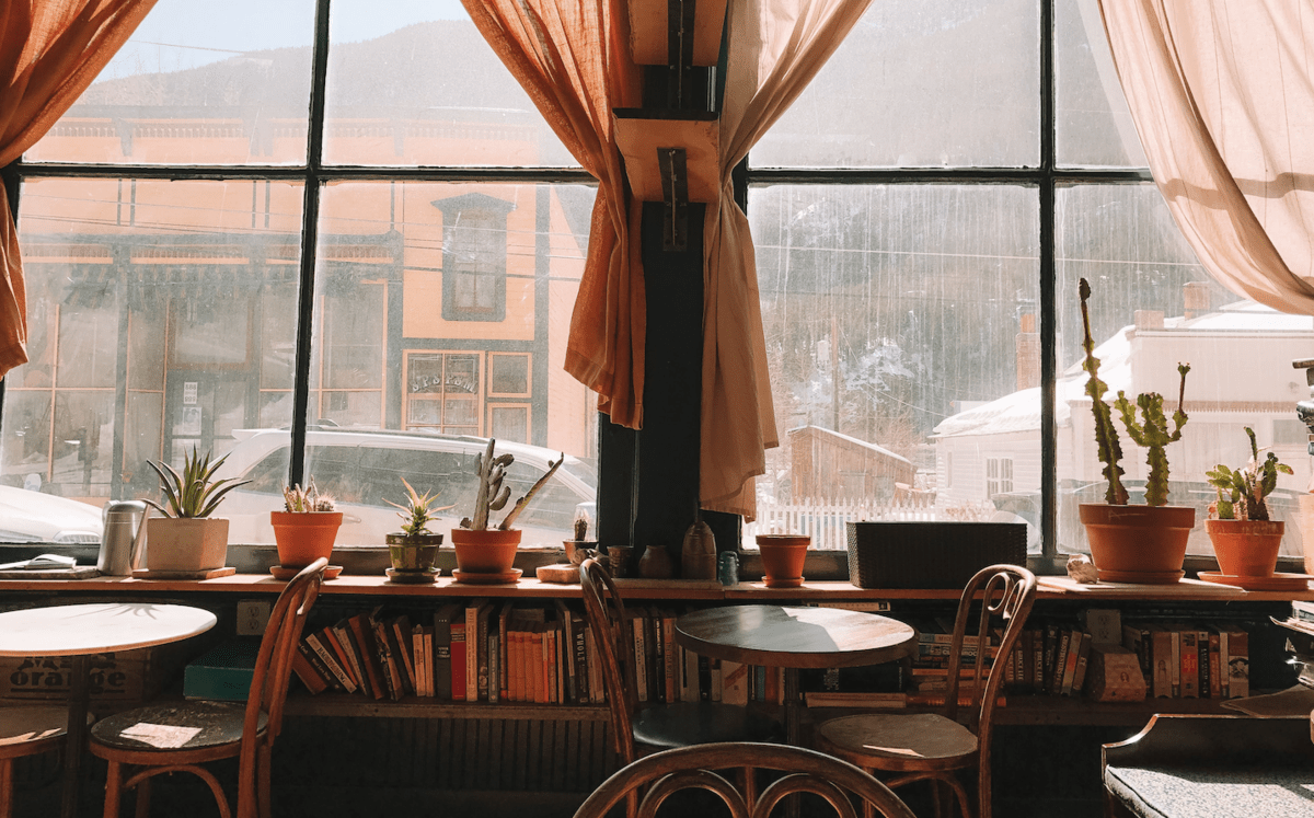 Cafe in mountain town