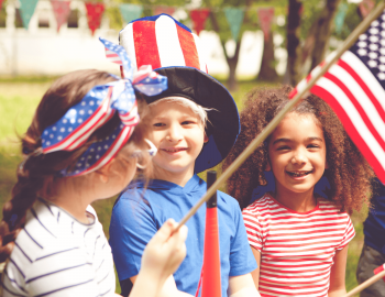 Children Dressed Up Celebrating the 4th of July