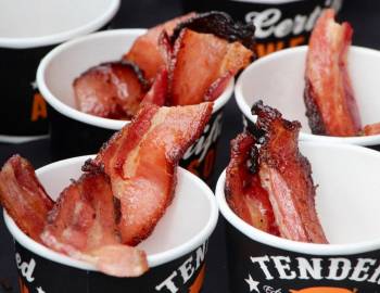 bacon in cups at festival