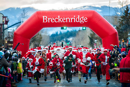 Race of the santas annual event in Breckenridge